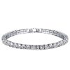 Round Created White Sapphire Tennis Bracelet - Silver Plated, 5.75 CT. TW.