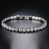 Round Created White Sapphire Tennis Bracelet - Silver Plated, 5.75 CT. TW.