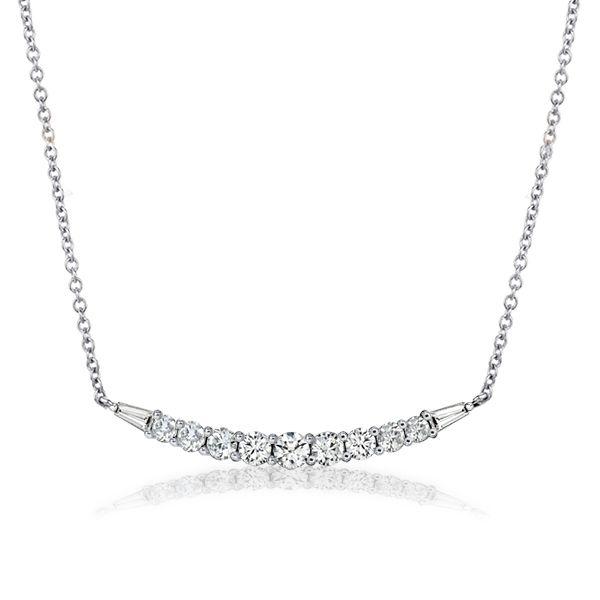 White Sapphire Pendant Necklace - Round & Baguette Cut Sterling Silver