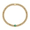 Golden Emerald Sapphire Solitaire Link Bracelet - 18K Gold Plated Sterling Silver