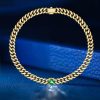 Golden Emerald Sapphire Solitaire Link Bracelet - 18K Gold Plated Sterling Silver