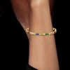 Multi-Gemstone Tennis Bracelet - Blue Sapphire, Emerald, Ruby - 18K Gold Plated Sterling Silver
