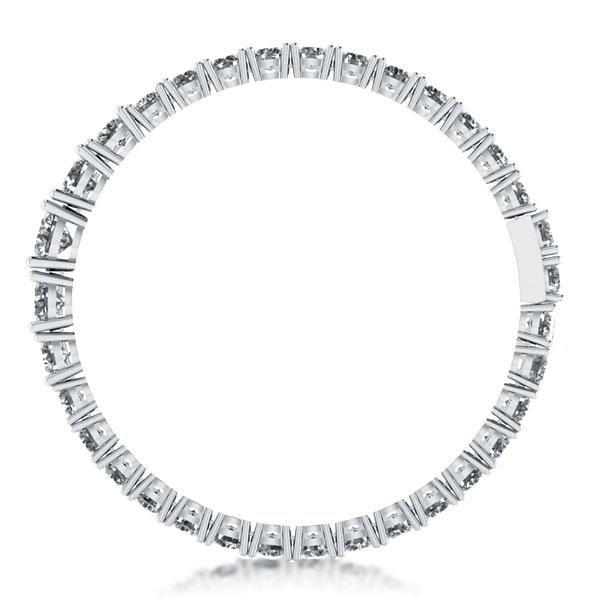 Halo Oval Created White Sapphire Tennis Bracelet - 925 Sterling Silver, 7 Inch