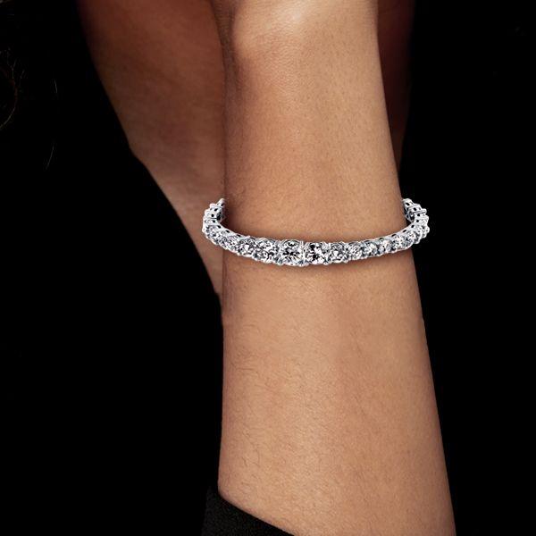 Halo Oval Created White Sapphire Tennis Bracelet - 925 Sterling Silver, 7 Inch