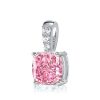 Cushion Cut Pink Pendant Necklace - 925 Sterling Silver