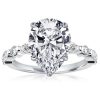 Pear Cut Sterling Silver Engagement Ring - 3.5 CT Center Stone