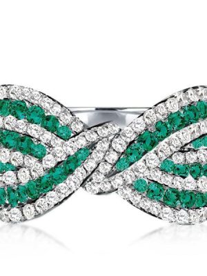 Unique Bowknot Ring - 925 Sterling Silver with Simulated Diamonds