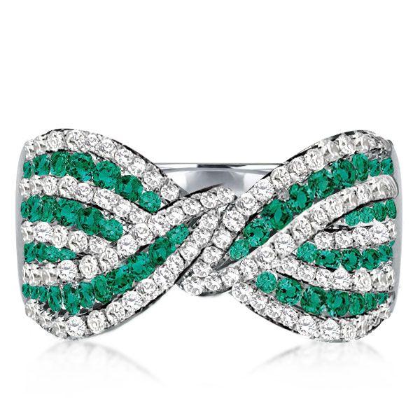 Unique Bowknot Ring - 925 Sterling Silver with Simulated Diamonds