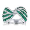 Unique Bowknot Ring - 925 Sterling Silver with Simulated Diamonds