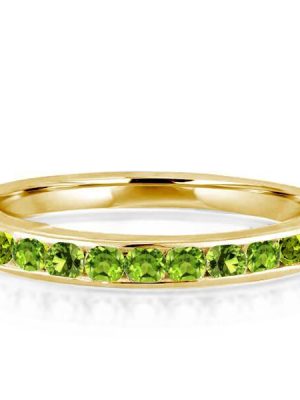 Sterling Silver Eternity Band - Round Cut CZ - Gold Plated - 0.45 CT TW