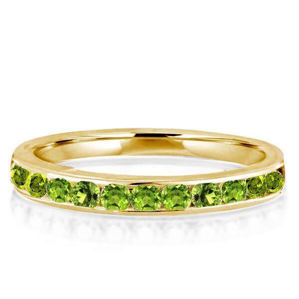 Sterling Silver Eternity Band - Round Cut CZ - Gold Plated - 0.45 CT TW