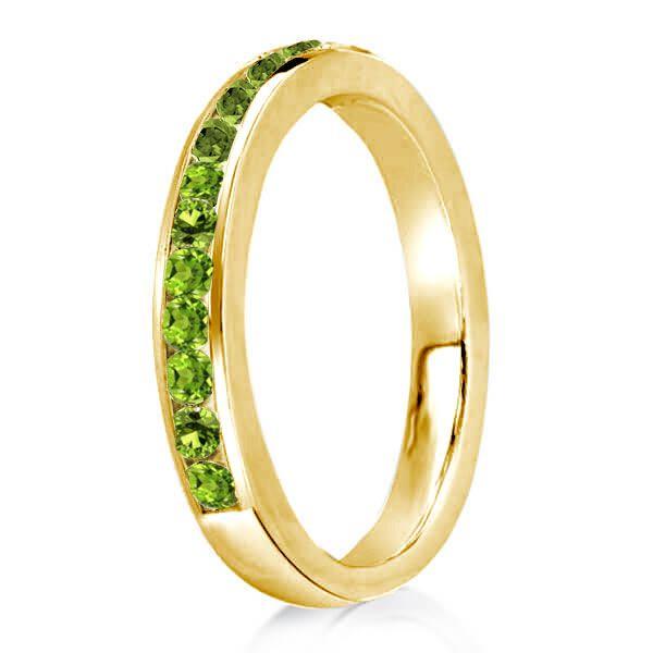 Sterling Silver Eternity Band - Round Cut CZ - Gold Plated - 0.45 CT TW