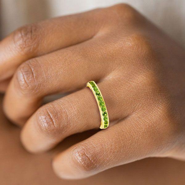 Sterling Silver Eternity Band - Round Cut CZ - Gold Plated - 0.45 CT TW