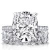 Classic Cushion Cut White Sapphire Bridal Set in Sterling Silver