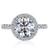 Classic Round Cut 2.75 CT Cubic Zirconia Engagement Ring in 925 Sterling Silver