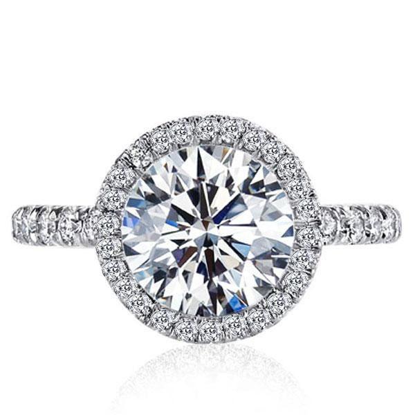 Classic Round Cut 2.75 CT Cubic Zirconia Engagement Ring in 925 Sterling Silver