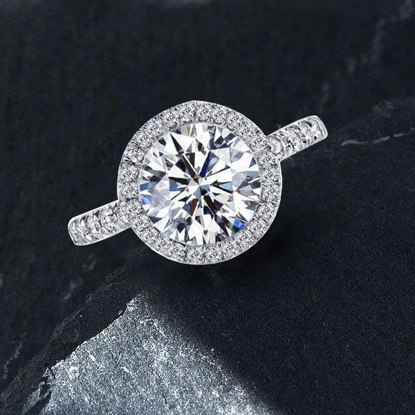 Classic Round Cut 2.75 CT Cubic Zirconia Engagement Ring in 925 Sterling Silver