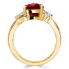 Three Stone Pear Cut Garnet Engagement Ring in 925 Sterling Silver