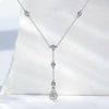 Sterling Silver Pear Shaped Halo Pendant Necklace for Women with 1.08 CT. TW Stones