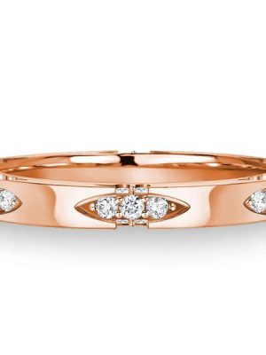White Sapphire Wedding Band - Sterling Silver Lacie Ring