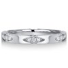 White Sapphire Wedding Band - Sterling Silver Lacie Ring