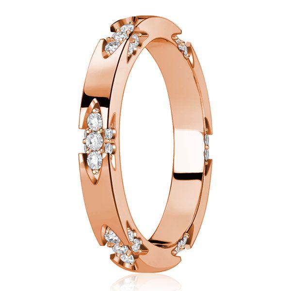 White Sapphire Wedding Band - Sterling Silver Lacie Ring