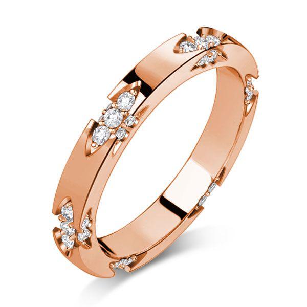 White Sapphire Wedding Band - Sterling Silver Lacie Ring