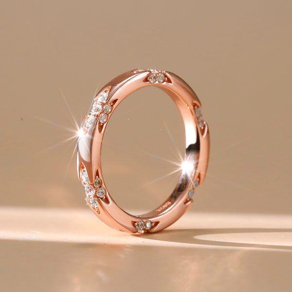 White Sapphire Wedding Band - Sterling Silver Lacie Ring