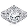 Pear Cut Micro Pave Cocktail Ring - 925 Sterling Silver Vintage Style