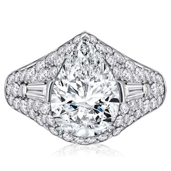 Pear Cut Micro Pave Cocktail Ring - 925 Sterling Silver Vintage Style
