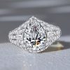 Pear Cut Micro Pave Cocktail Ring - 925 Sterling Silver Vintage Style