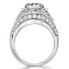 Pear Cut Micro Pave Cocktail Ring - 925 Sterling Silver Vintage Style