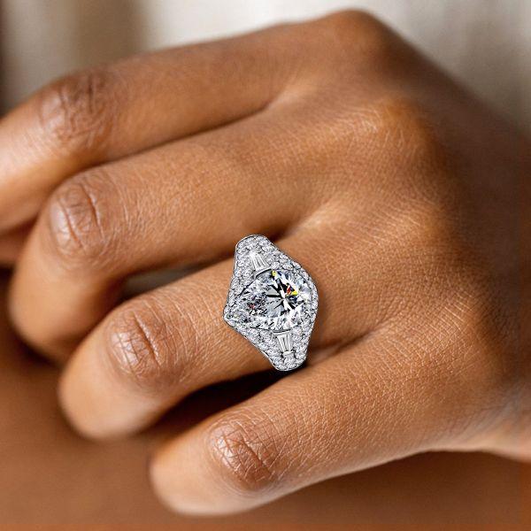 Pear Cut Micro Pave Cocktail Ring - 925 Sterling Silver Vintage Style