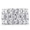 Triple Row Eternity Wedding Band - Created White Sapphire - Sterling Silver