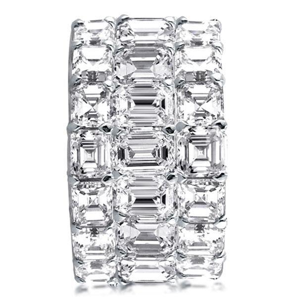 Triple Row Eternity Wedding Band - Created White Sapphire - Sterling Silver