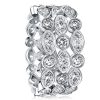 Triple Row Vintage Round Cut Eternity Wedding Band in Sterling Silver
