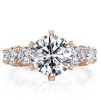18K Rose Gold Plated Sterling Silver 6 Prong Engagement Ring with 3.87 CT Center Stone