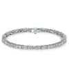Sterling Silver Baguette and Round Cut Tennis Bracelet | Wedding & Anniversary Jewelry