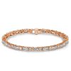 Sterling Silver Baguette and Round Cut Tennis Bracelet | Wedding & Anniversary Jewelry