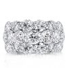 Sterling Silver Triple Row Round Cut Eternity Wedding Band Ring - 7.50 CTW