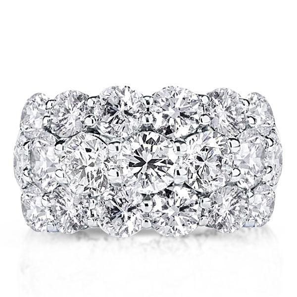 Sterling Silver Triple Row Round Cut Eternity Wedding Band Ring - 7.50 CTW