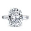 Sterling Silver Oval Cut Engagement Ring - Double Prong Setting