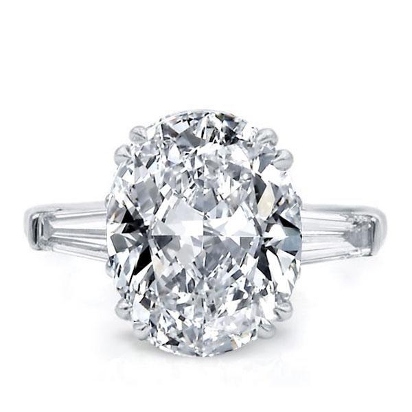 Sterling Silver Oval Cut Engagement Ring - Double Prong Setting