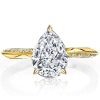 18K Gold Plated Pear Cut Engagement Ring Set with 3.49 CT. TW.