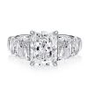 Five Stone Radiant Cut 5.08 CTW Simulated Diamond Engagement Ring in Sterling Silver