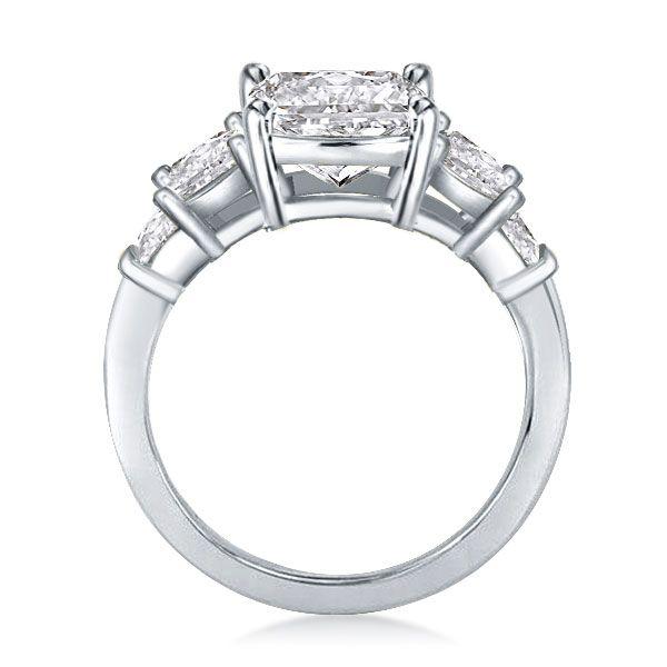 Five Stone Radiant Cut 5.08 CTW Simulated Diamond Engagement Ring in Sterling Silver