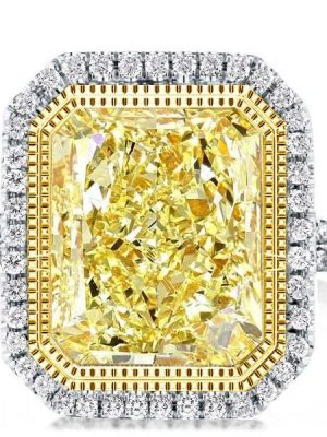 Radiant Cut Sterling Silver Split Shank Engagement Ring - 14.75 CT