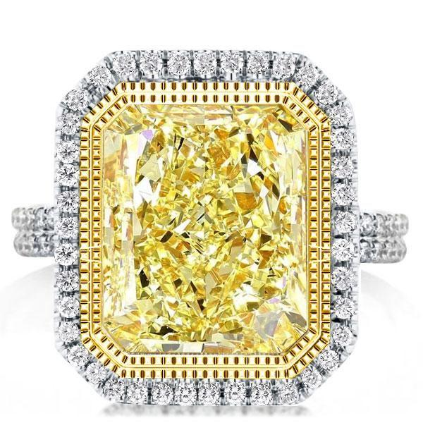 Radiant Cut Sterling Silver Split Shank Engagement Ring - 14.75 CT