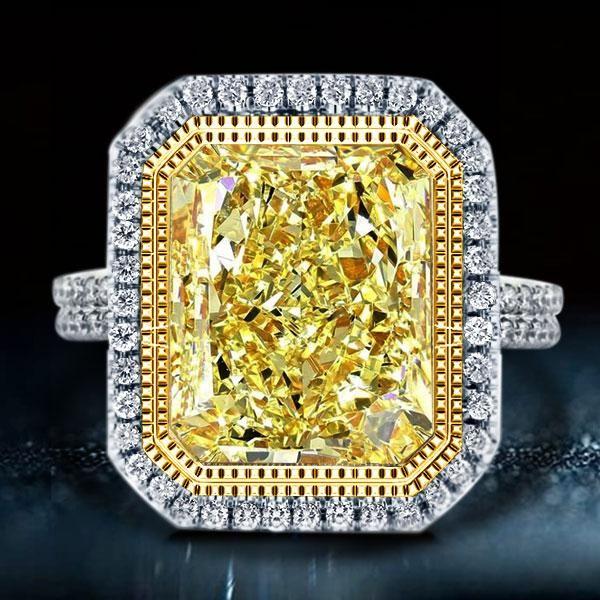 Radiant Cut Sterling Silver Split Shank Engagement Ring - 14.75 CT