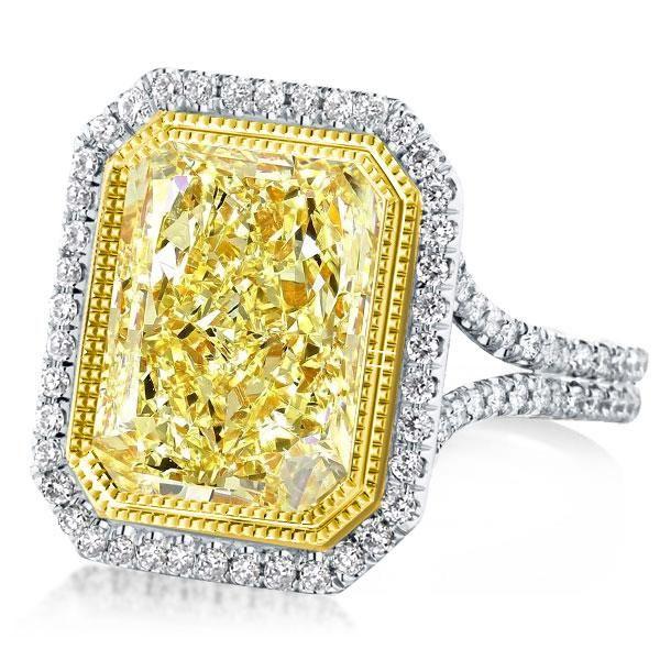 Radiant Cut Sterling Silver Split Shank Engagement Ring - 14.75 CT